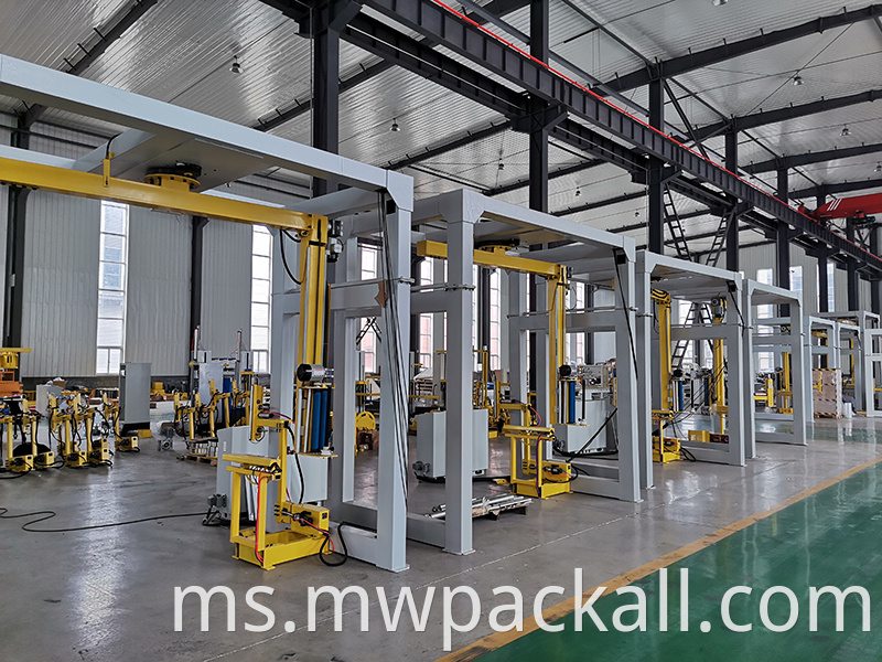 Pembungkus Filem Skid Automatik/ Bungkus/ Mesin Pembalut Pallet Automatik dengan Lengan Putar